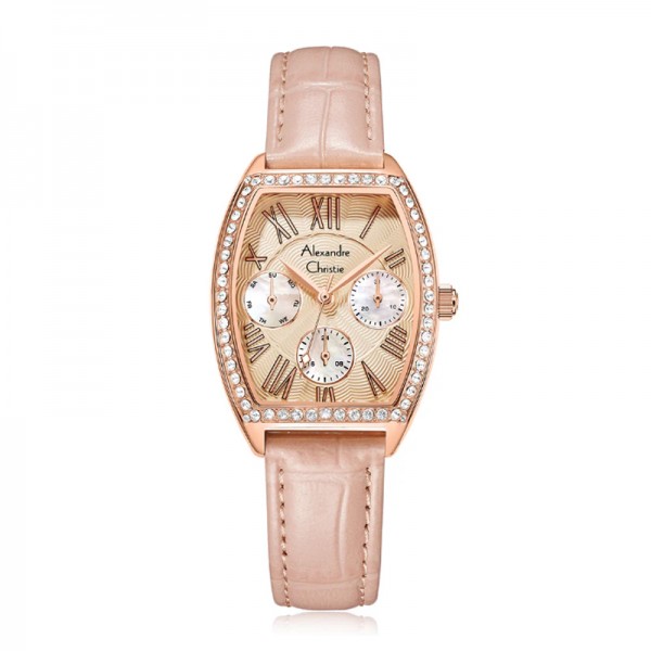 Alexandre Christie AC 2B86 Rosegold Pink Leather Lady